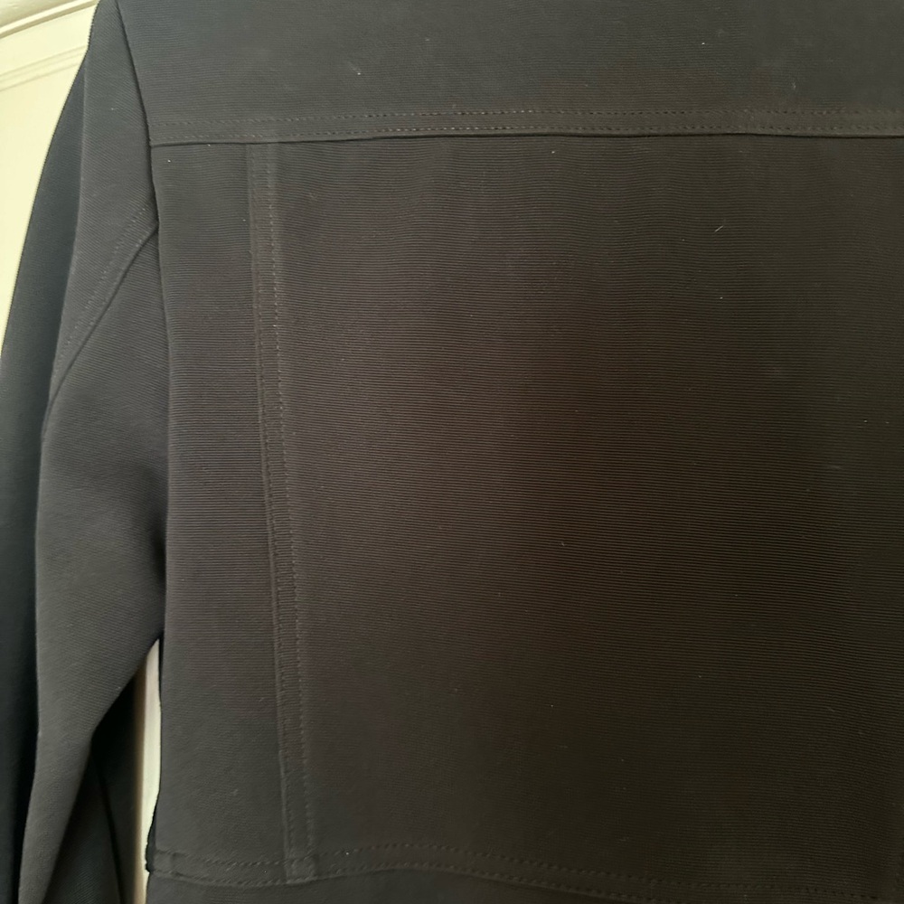 Cache black leather jacket with stretch sleeves - Picture 8 of 8